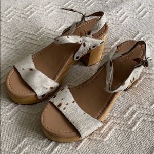 Nasty Gal Cow print platform sandals